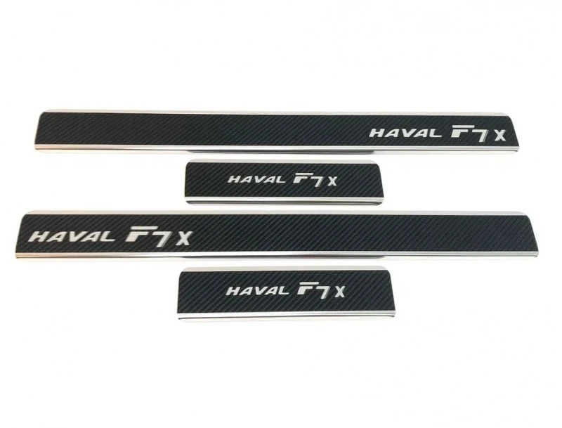 Накладки на пороги нержавеющая сталь под карбон 4шт. для Haval F7x I  INOX INOX.HAVAL.F7X.2019.CARBON