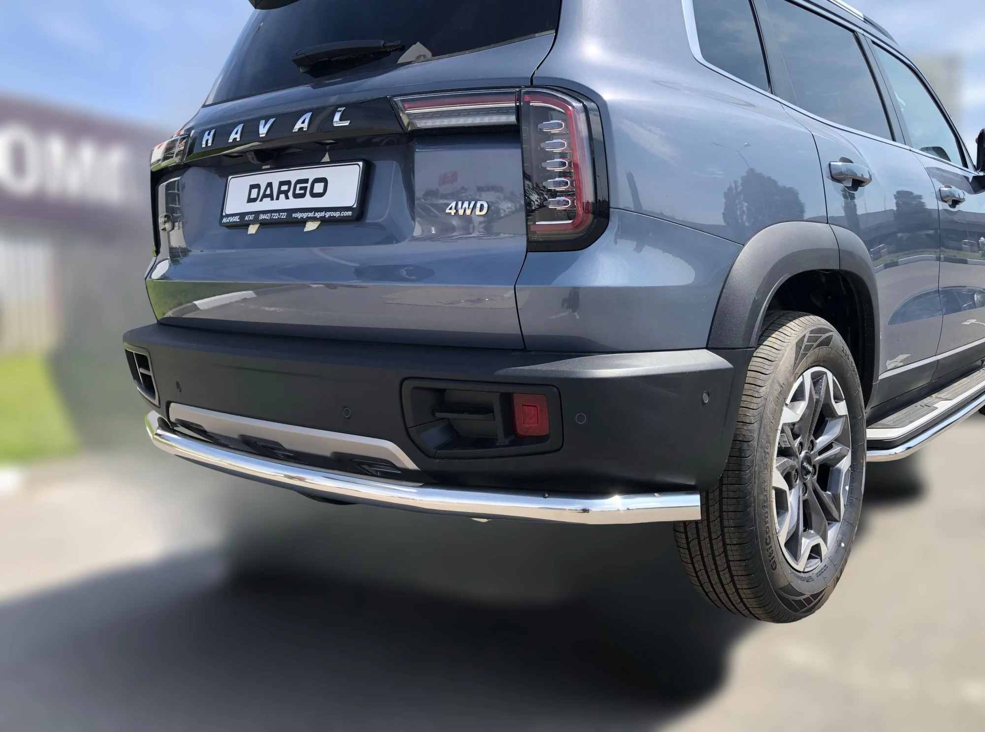 Защита заднего бампера угловая большая d60 мм для Haval Dargo  Юко HVD.22.21