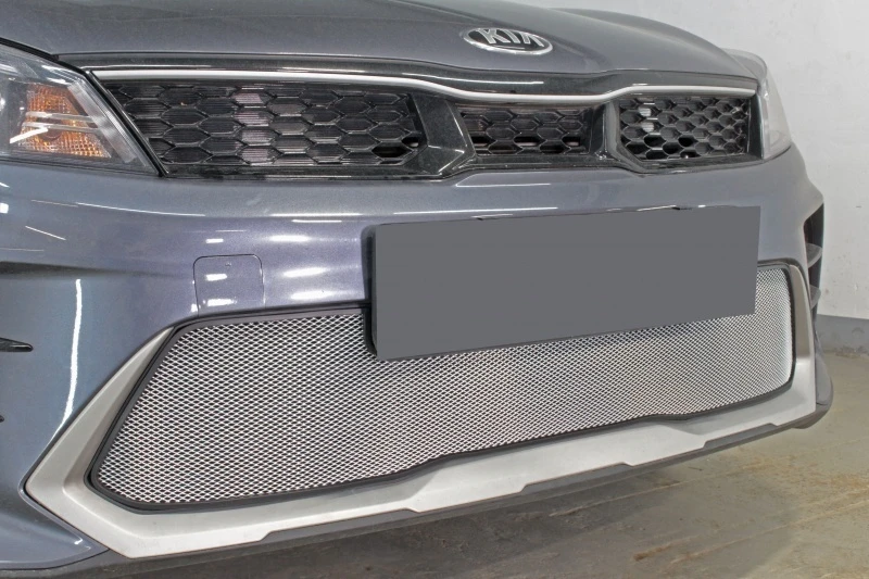 Защитная сетка радиатора низ для Kia Rio X (X-Line) I Рестайлинг Хром Стрелка 11 KRIOX20.bot.chrome