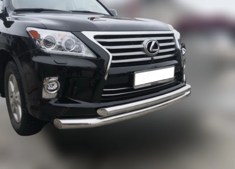 Защита переднего бампера двойная d76/60 мм для Lexus LX III Рестайлинг  Юко LLX.570.13.04