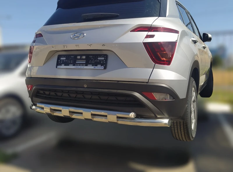 Защита заднего бампера с перемычками d60/42 мм для Hyundai Creta II  Юко HYC.21.25