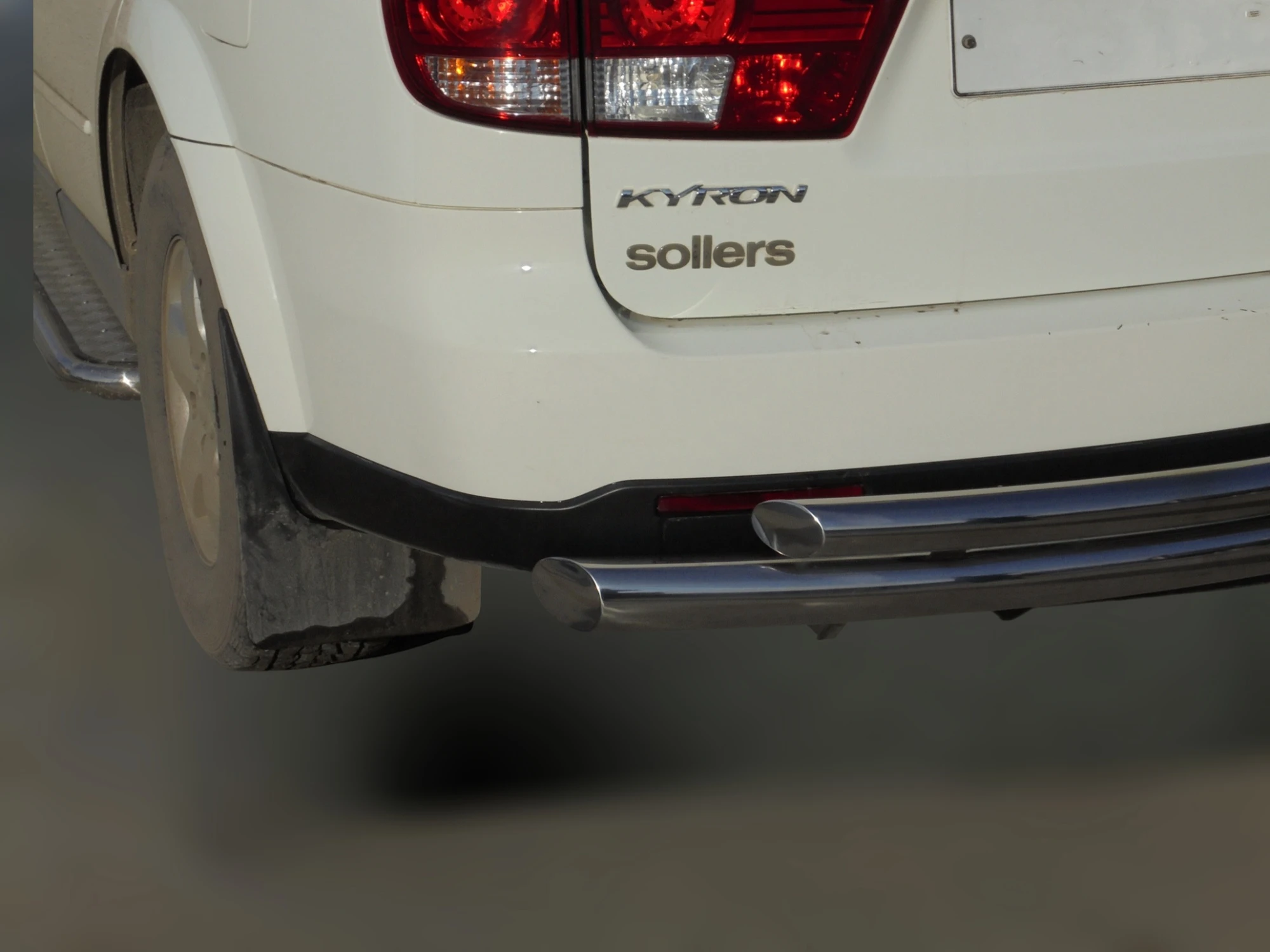 Защита заднего бампера двойная d76/60 мм для SsangYong Kyron I Рестайлинг  Юко SYKR.05.15