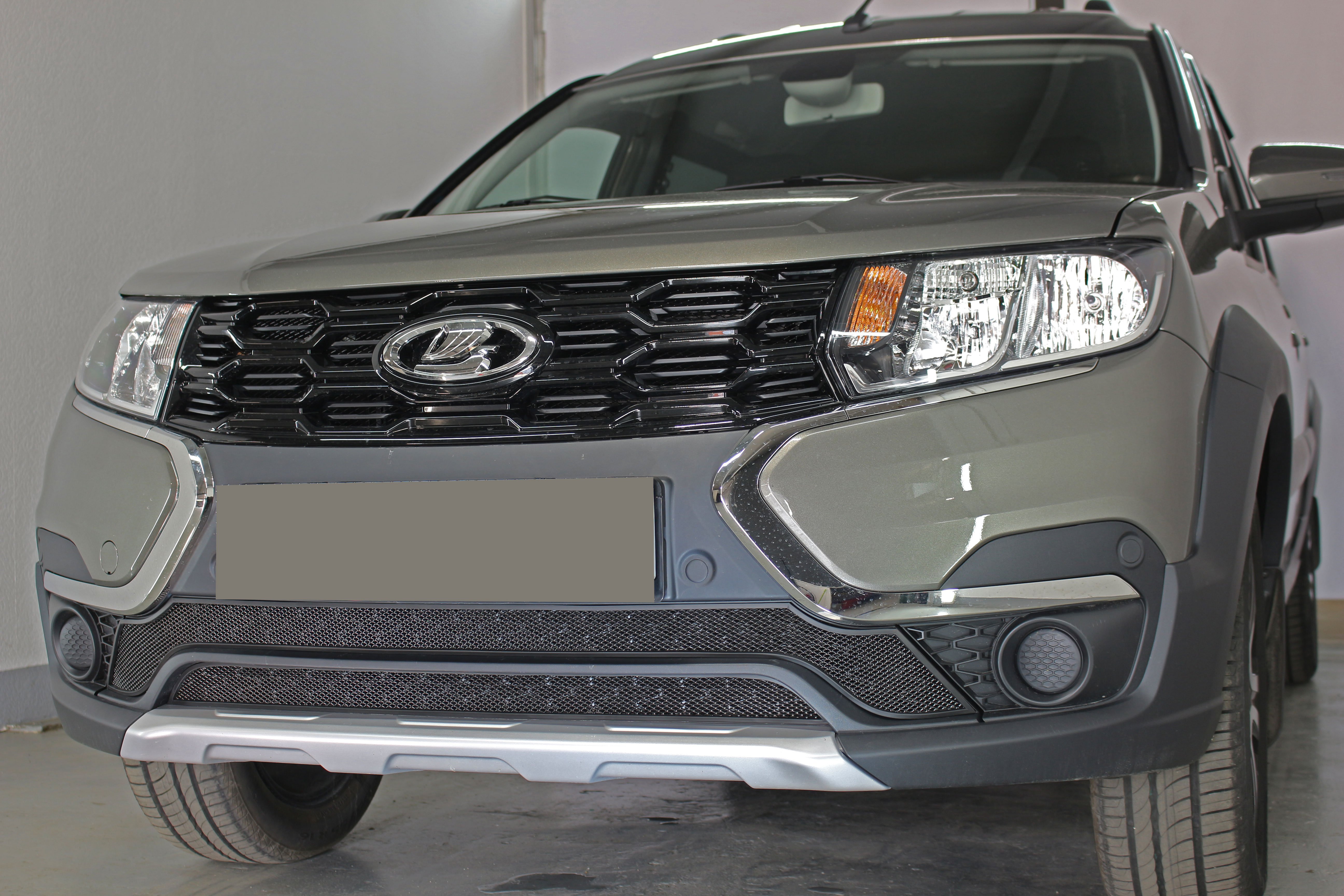 Защитная сетка радиатора низ 2 части для LADA (ВАЗ) Largus I Рестайлинг