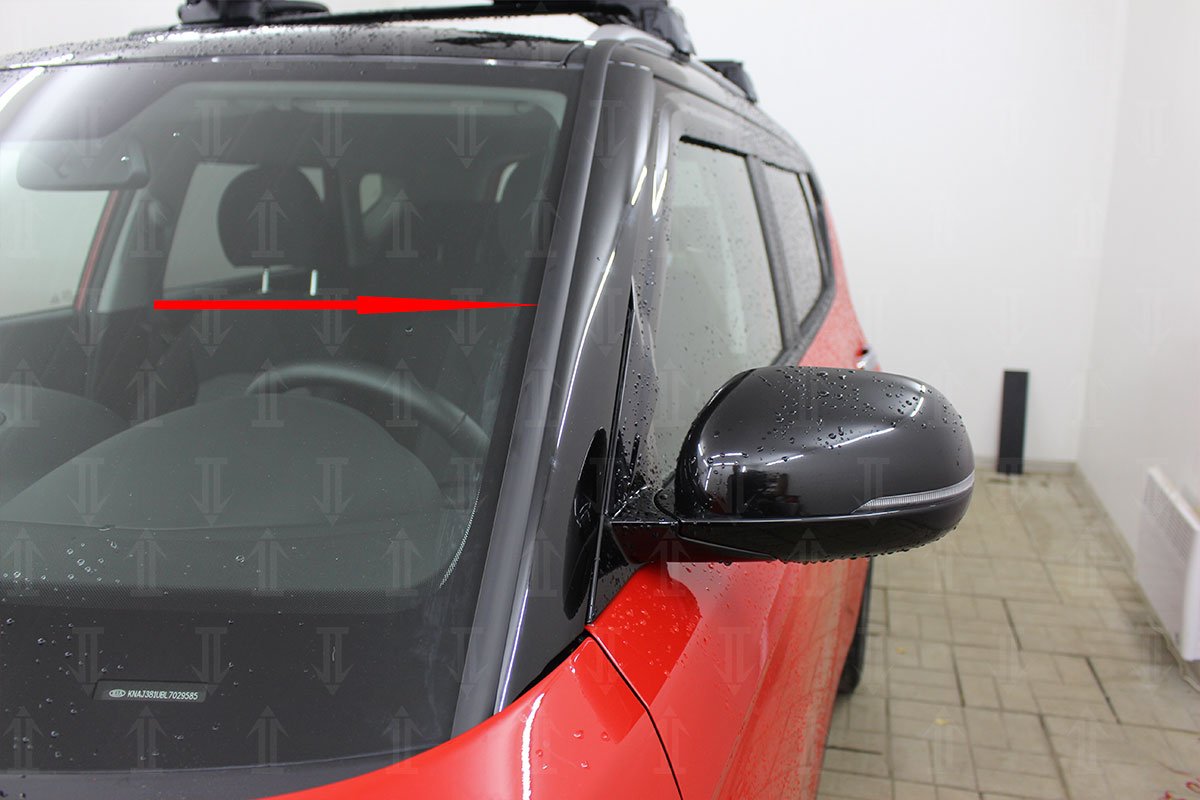 Дефлектор (водосток) лобового стекла для Kia Soul III