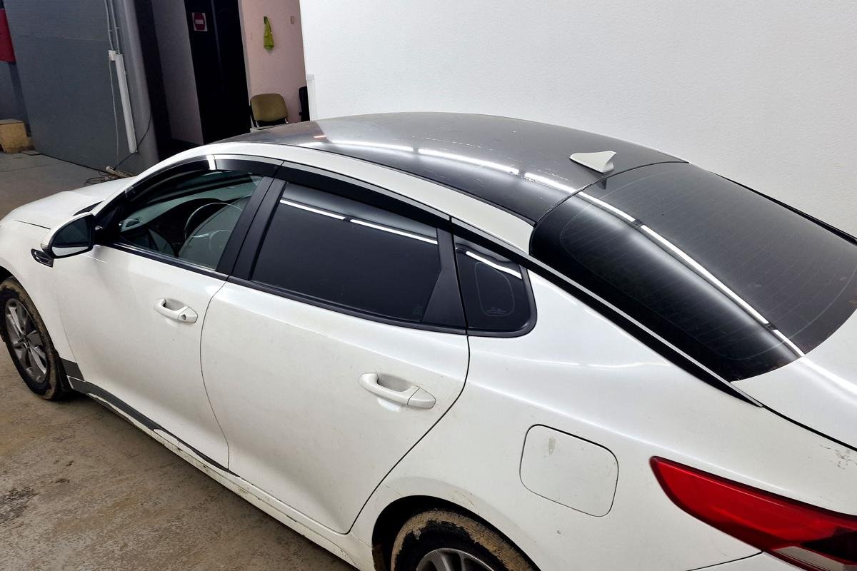 Дефлекторы окон 2D с хром накладками 6 шт. для Kia Optima IV Рестайлинг