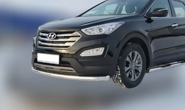 Защита переднего бампера d60 мм для Hyundai Santa Fe III  Юко HYSF.12.02