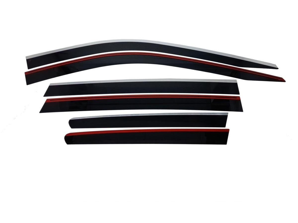 Дефлекторы окон 2D с хром накладками 6 шт. для Dongfeng Fengon ix7 I