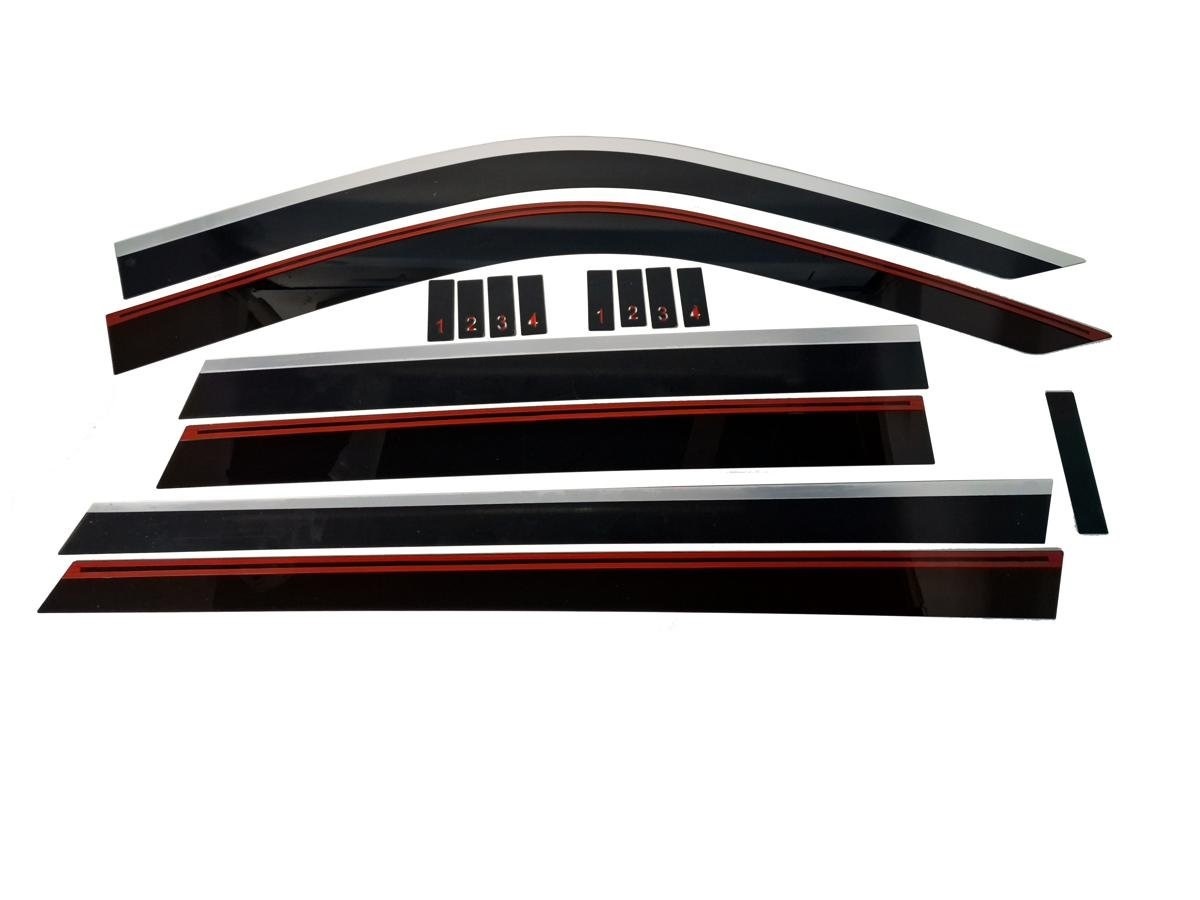 Дефлекторы окон 2D с хром накладками 6 шт. для Chevrolet Tahoe III