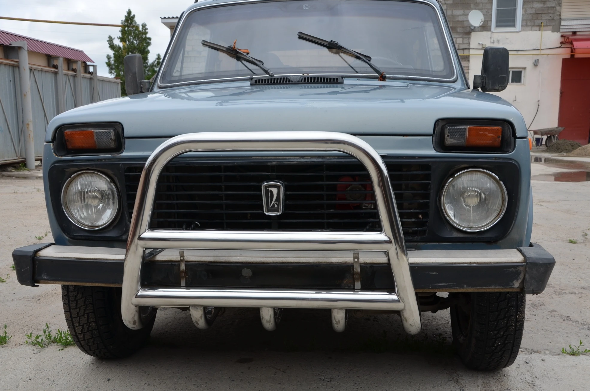 Защита переднего бампера скоба высокая+зубья d53/42 мм для LADA (ВАЗ) 2121 (4x4) I Рестайлинг (2020)  Юко CVNV.21.76