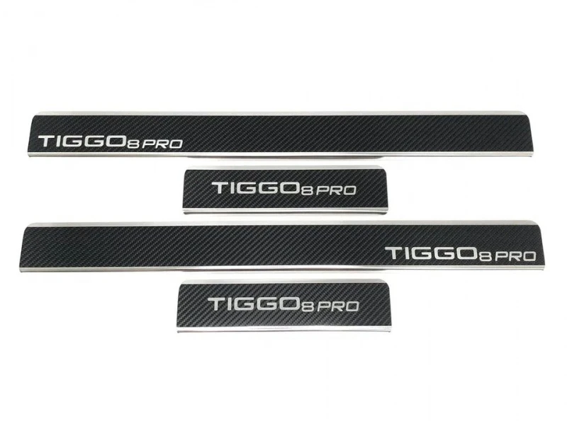 Накладки на пороги нержавеющая сталь под карбон 4шт. для Chery Tiggo 8 Pro  INOX INOX.CHER.TIG8PRO.2021.CARBON