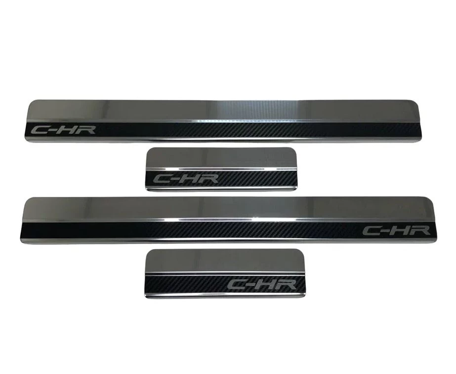 Накладки на пороги нержавеющая сталь под карбон 4шт. для Toyota C-HR I