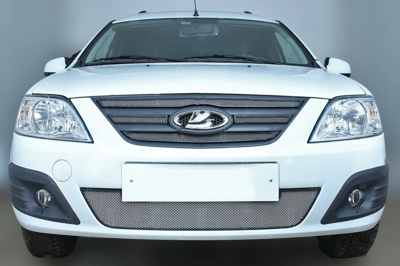 Комплект сеток chrome верх 2 части и низ для LADA (ВАЗ) Largus I Хром Стрелка 11 LLAR.top.chrome-LLAR.chrome