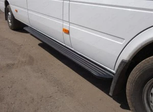 Порог алюминиевый 2220 мм "Slim Line Black" для Mercedes-Benz Sprinter Classic (W909) I  ТСС MERSPR14-07B