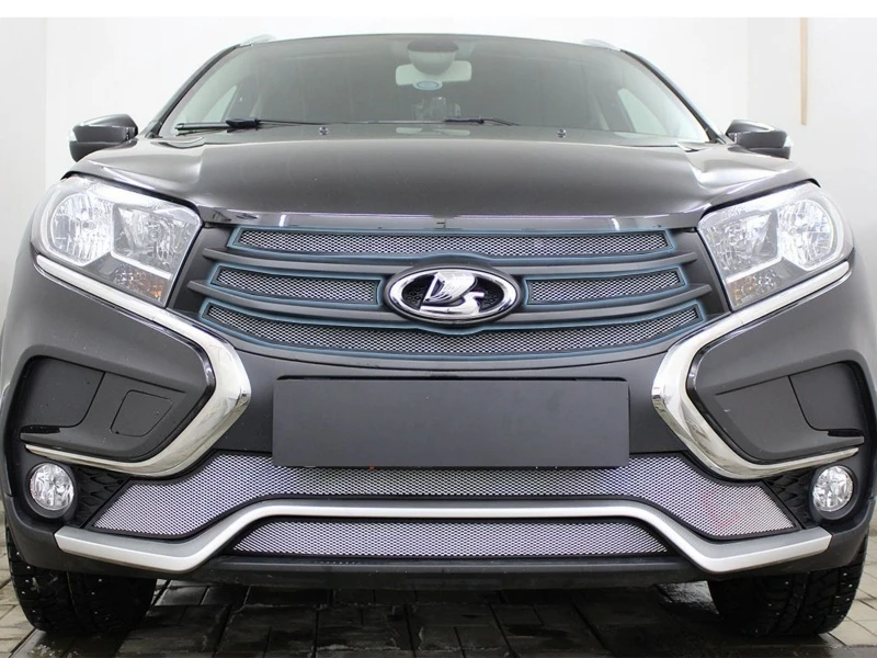 Защитная сетка радиатора верх 4 части для LADA (ВАЗ) XRAY I Хром Стрелка 11 LADXR.top.chrome