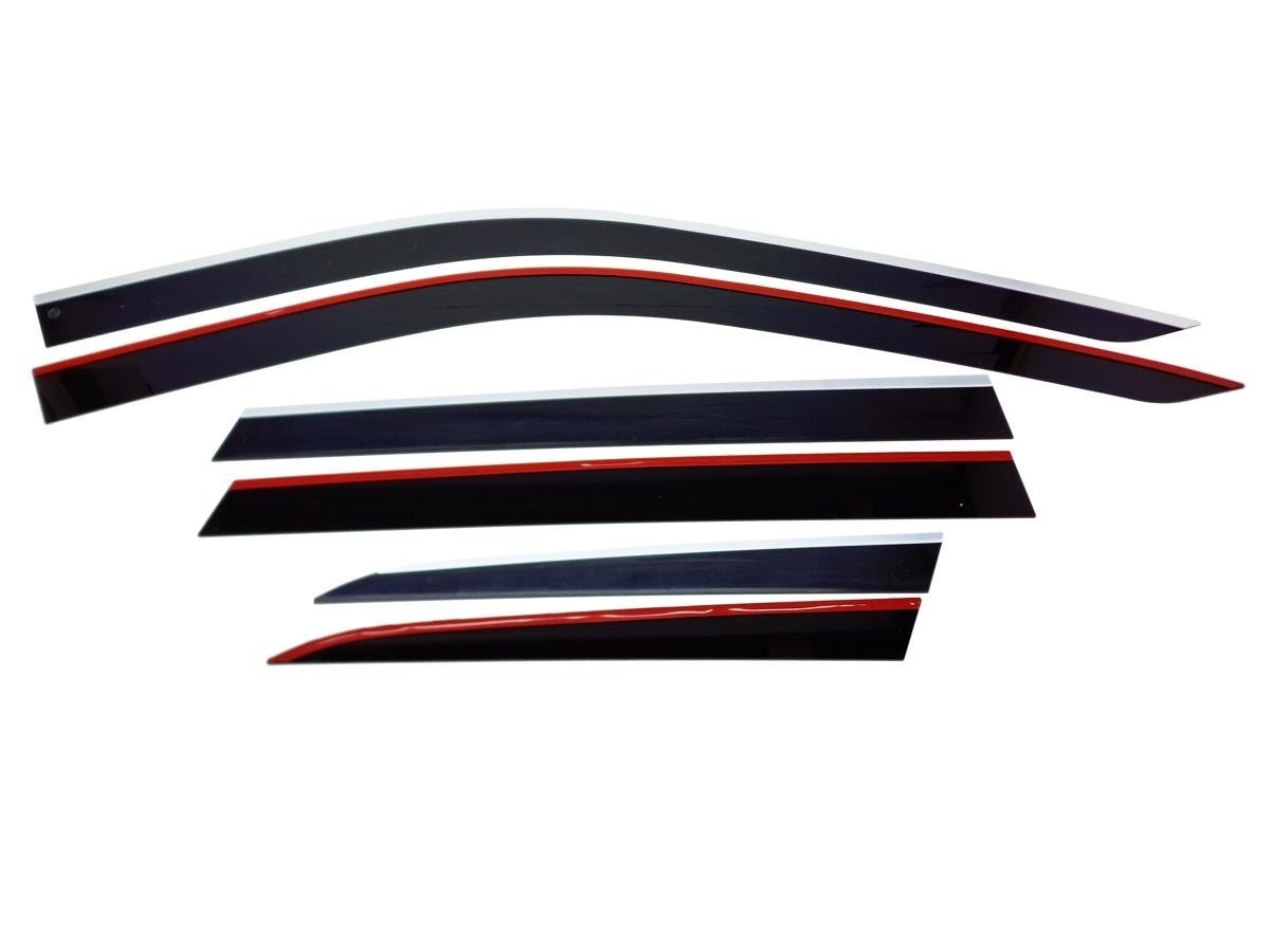 Дефлекторы окон 2D с хром накладками 6 шт. для Jeep Grand Cherokee IV (WK2) Рестайлинг 2