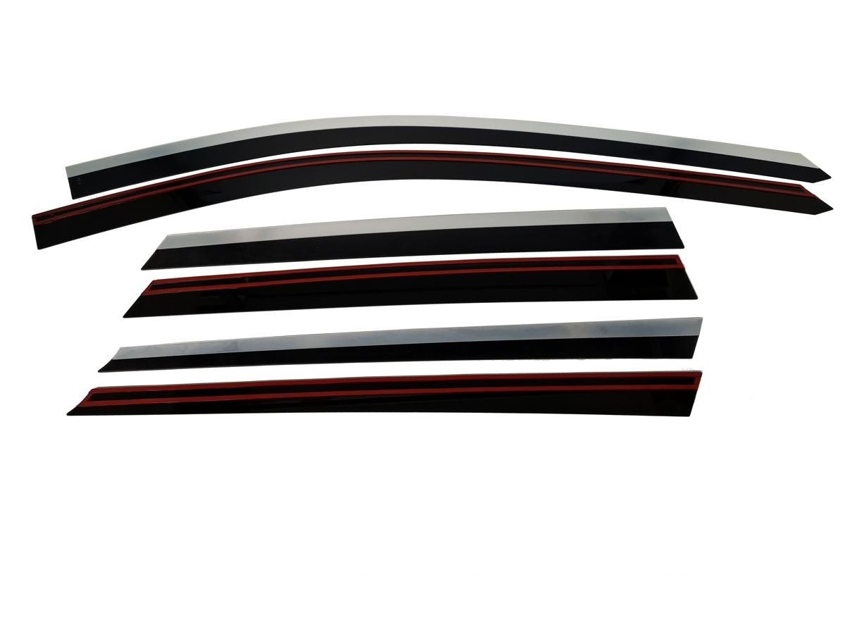 Дефлекторы окон с хром накладками 2D 6 шт для Jetour X90 PLUS