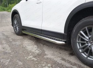 Пороги с площадкой 60,3 мм для Mazda CX-5 II  ТСС MAZCX517-21