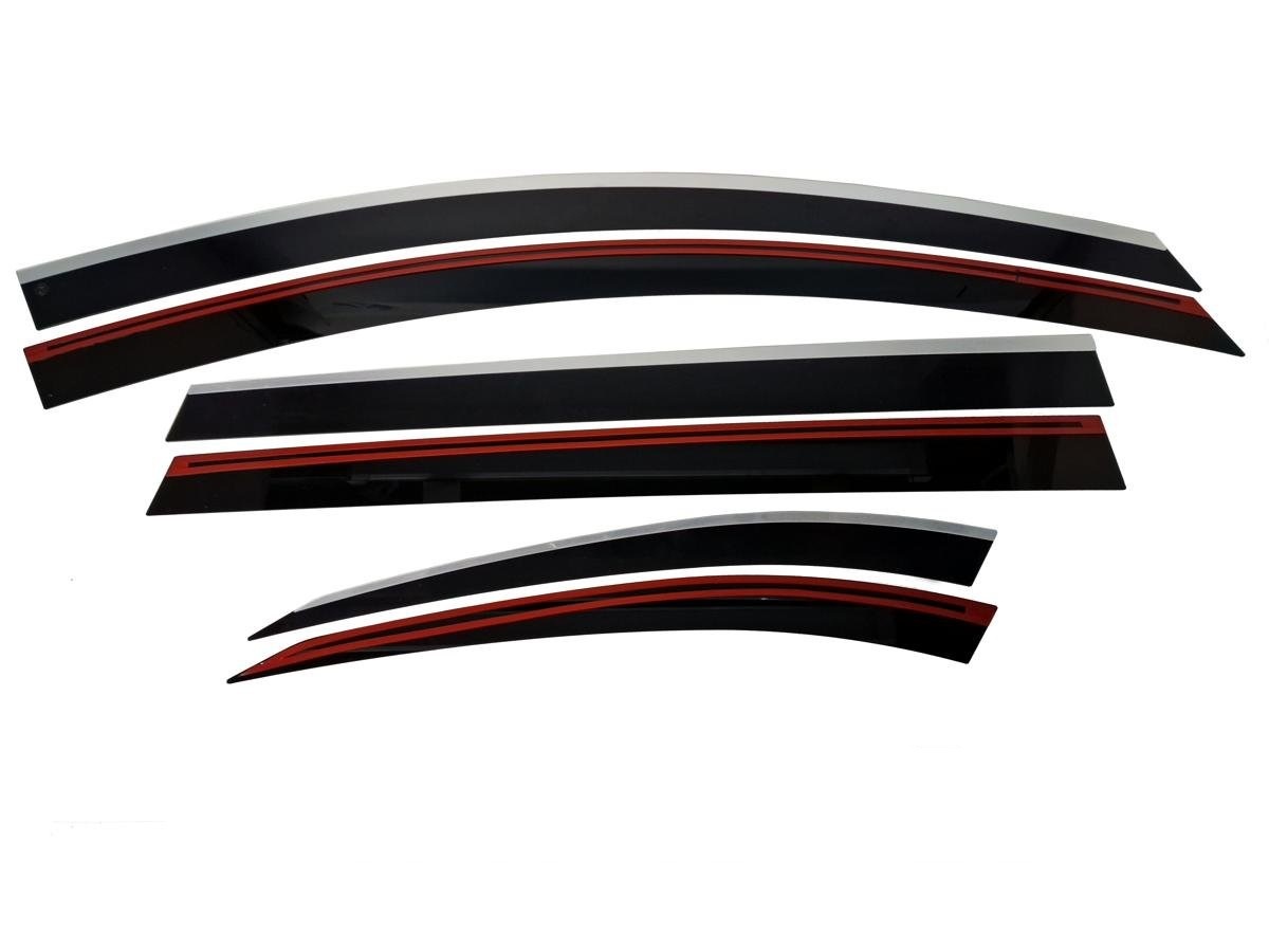 Дефлекторы окон 2D с хром накладками 6 шт. для Haval M6 II