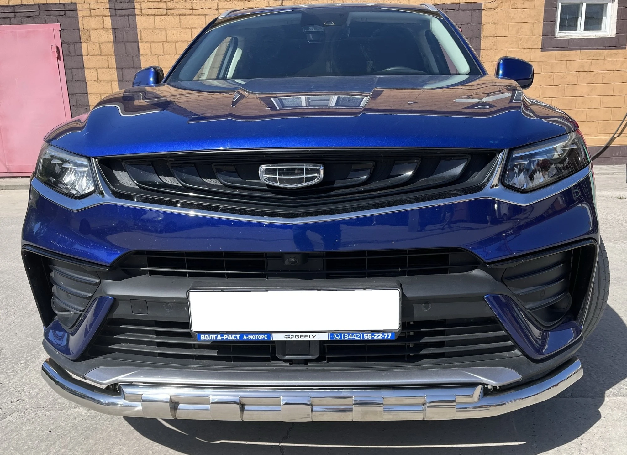 Защита переднего бампера двойная с перемычками d60/42 мм для Geely Tugella I  Юко GT.21.75