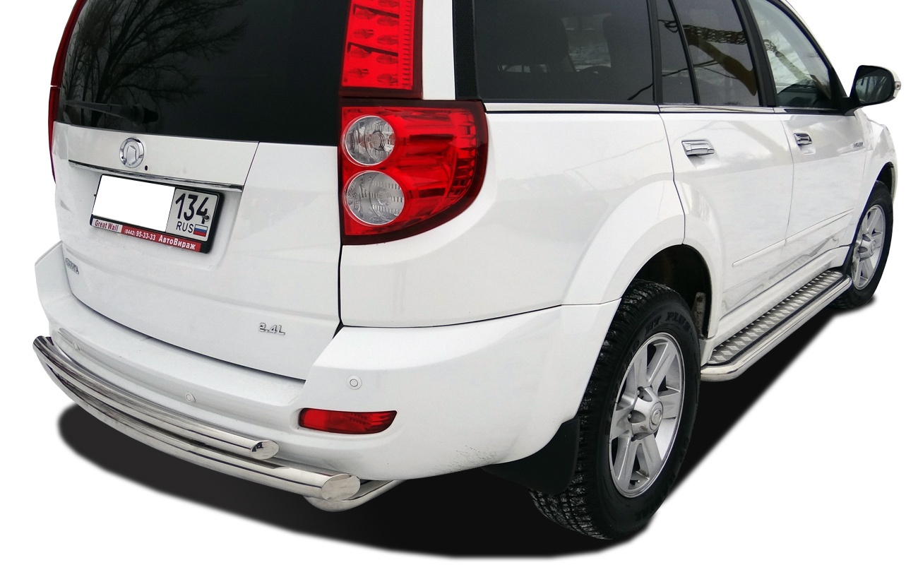 Защита заднего бампера двойная d60/42 мм для Haval H5 I