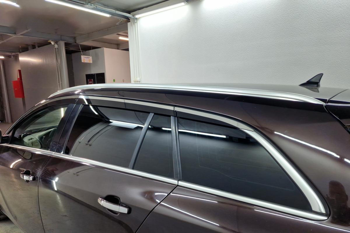 Дефлекторы окон с хром накладками 2D 6 шт (для кузова универсал) для Opel Insignia I Рестайлинг