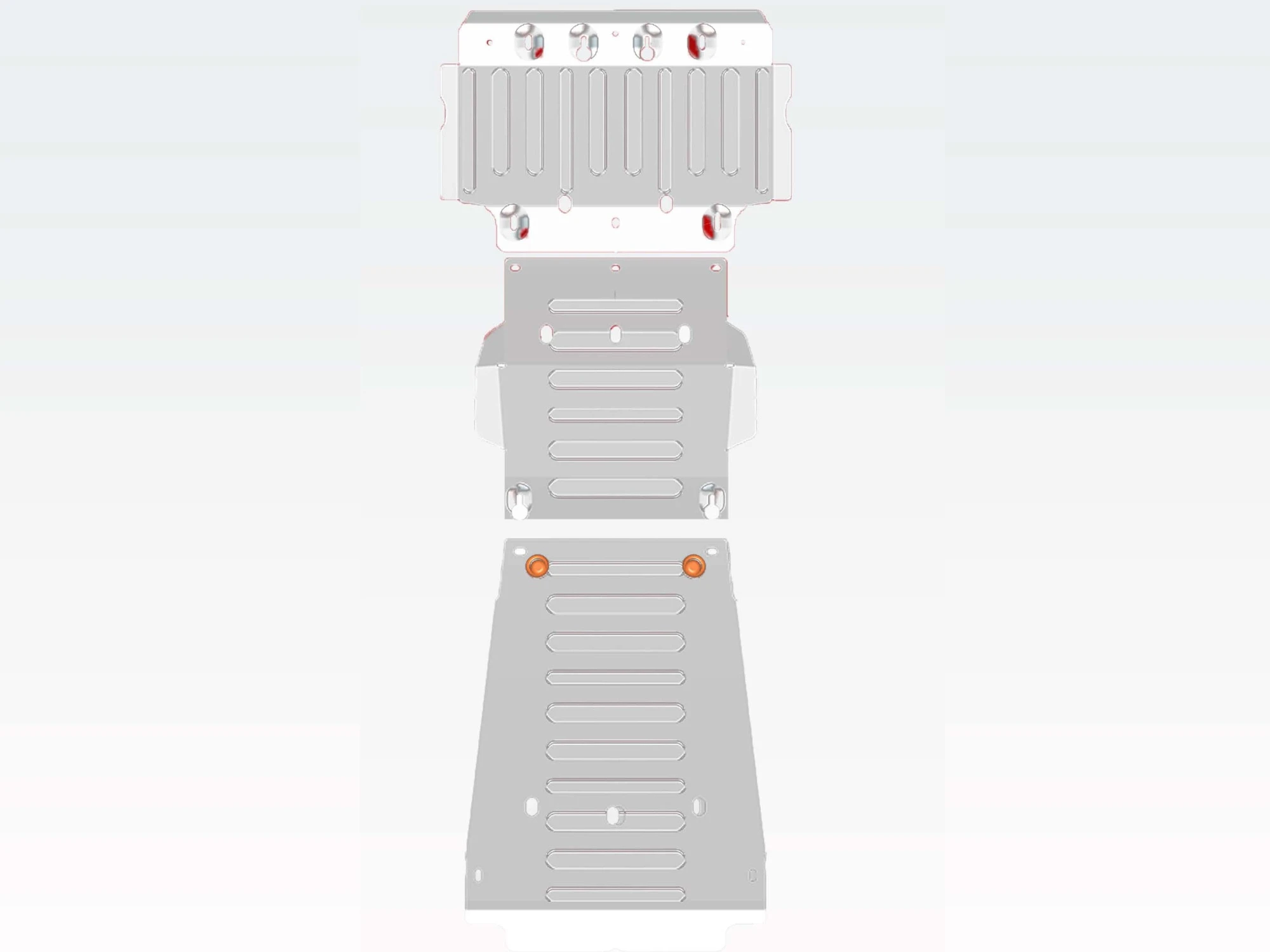 Защита картера и КПП (3 части) для Toyota Tundra II  Alfeco ALF2461AL
