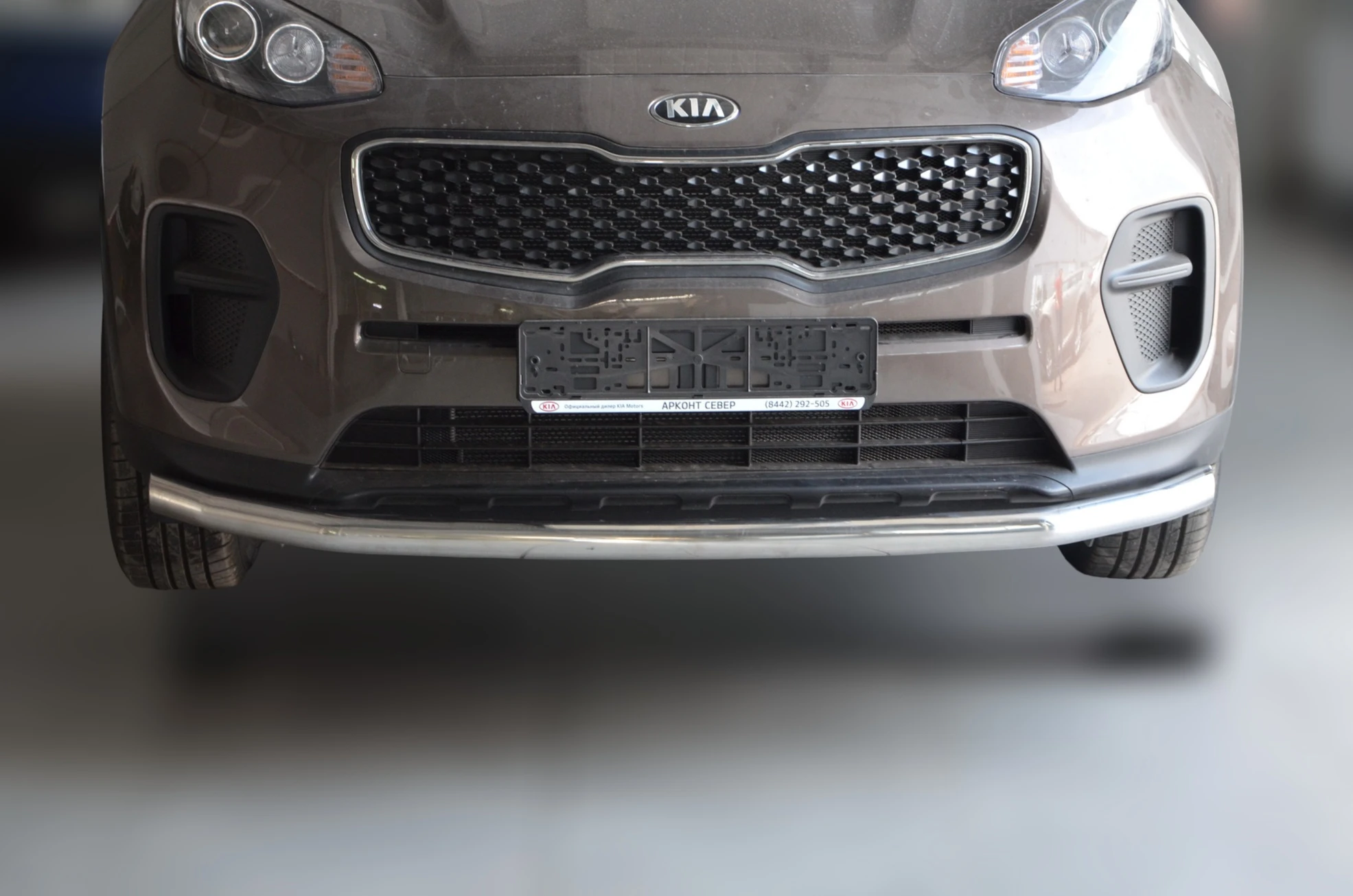 Защита переднего бампера d60 мм для Kia Sportage III Рестайлинг  Юко KSP.15.02