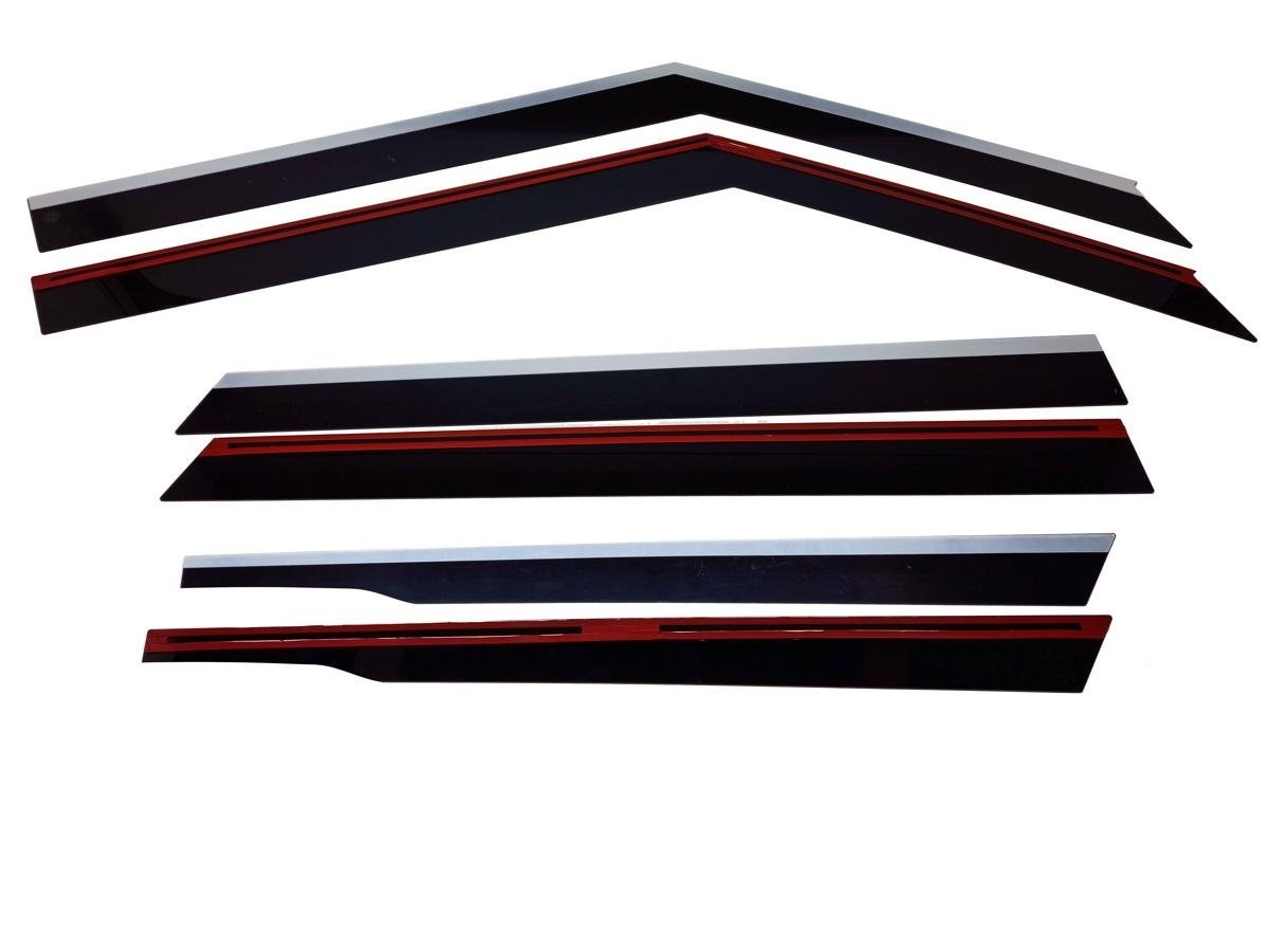 Дефлекторы окон с хром накладками 2D 6 шт для Kia Soul III