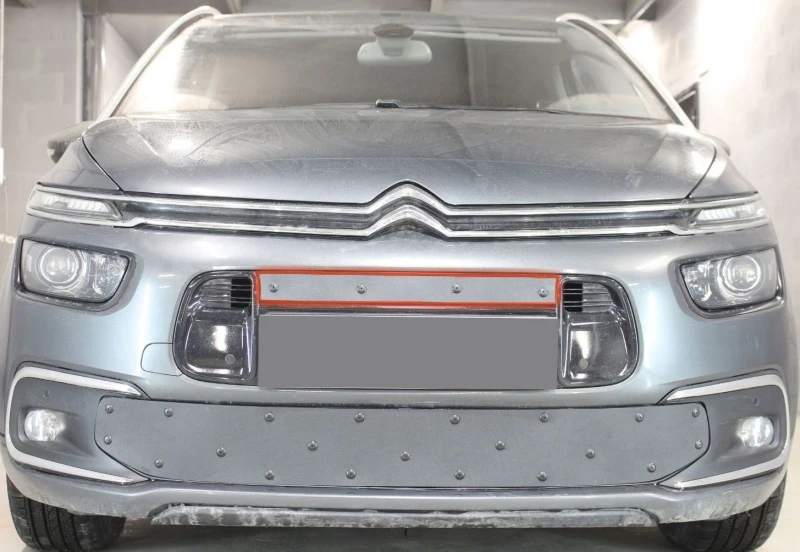 Зимняя заглушка радиатора к съемной сетке верх для Citroen Grand C4 Picasso II Рестайлинг Черный Стрелка 11 CC4.GP.top