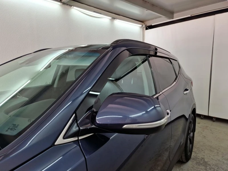 Дефлекторы окон 2D 6 шт для Hyundai Santa Fe III Рестайлинг Черные Стрелка 11 2D058-6.S11