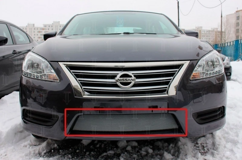 Защитная сетка радиатора для Nissan Sentra VII (B17) Хром Стрелка 11 NISSENT.chrome