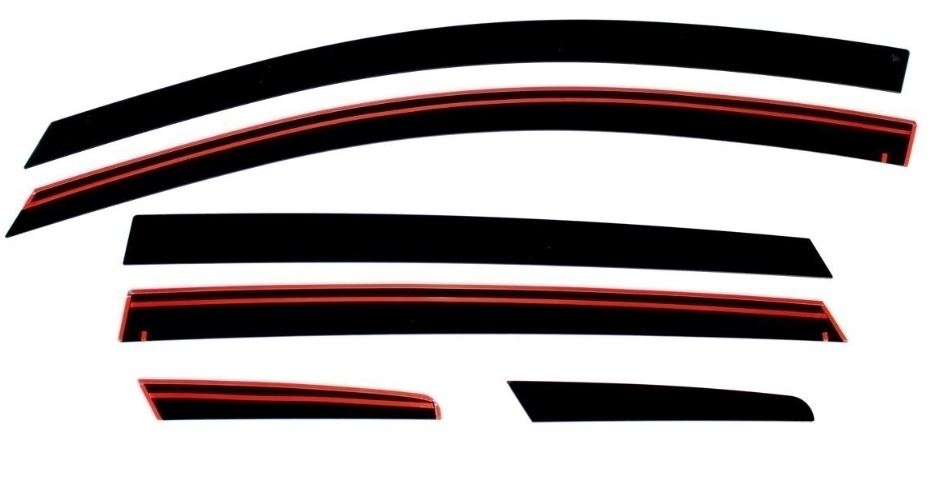 Дефлекторы окон 2D 6 шт (для кузова хэтчбек) для Hyundai Solaris I Рестайлинг