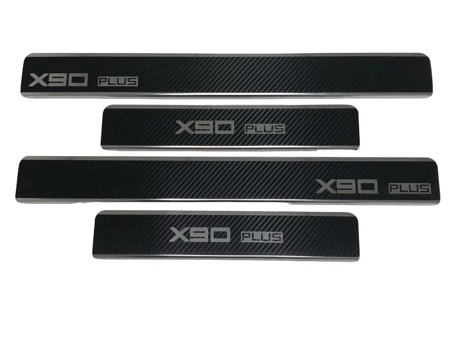 Накладки на пороги нержавеющая сталь под карбон 4шт. для Jetour X90 PLUS