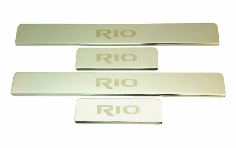 Накладки на пороги из нержавеющей стали 4шт. для Kia Rio III  INOX INOX.KIA.RIOUB.2011.ST