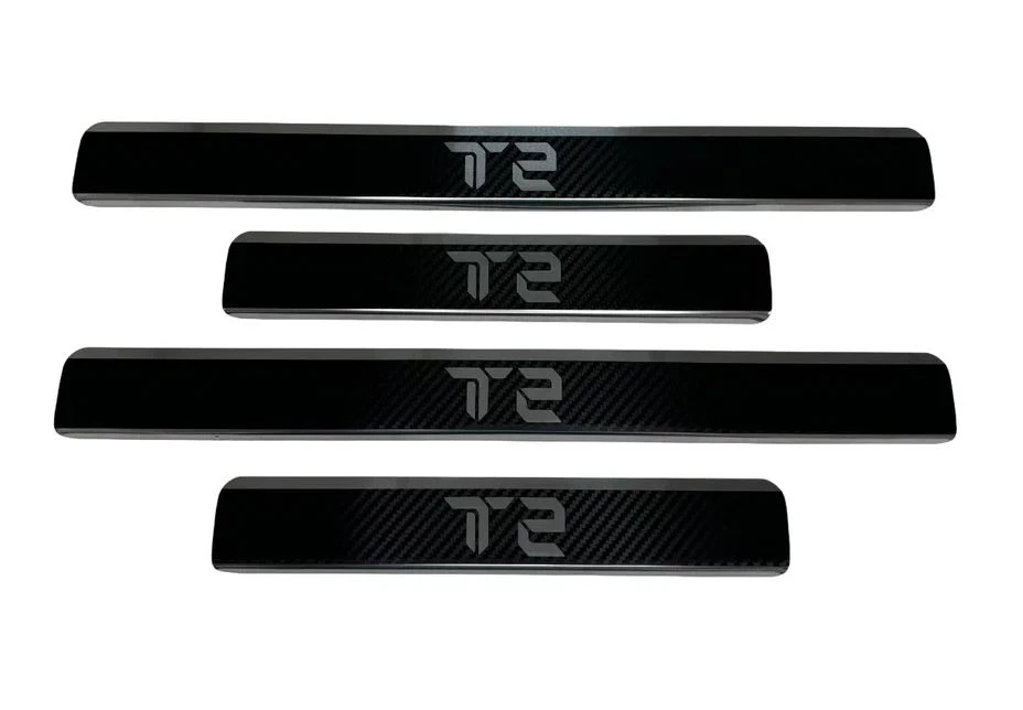 Накладки на пороги нержавеющая сталь под карбон 4шт. для Jetour T2