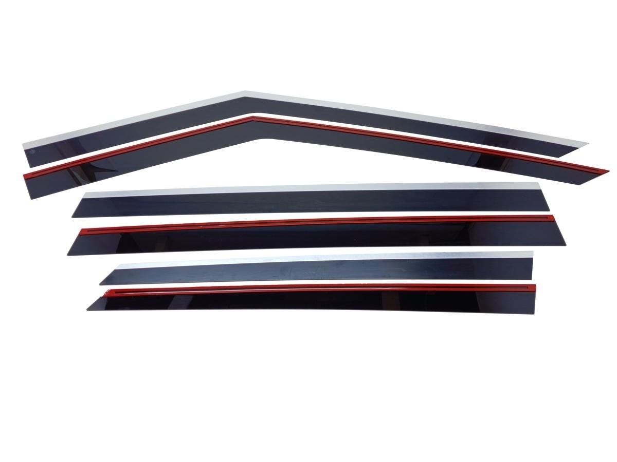 Дефлекторы окон 2D с хром накладками 6 шт. для Lynk&Co 900 I