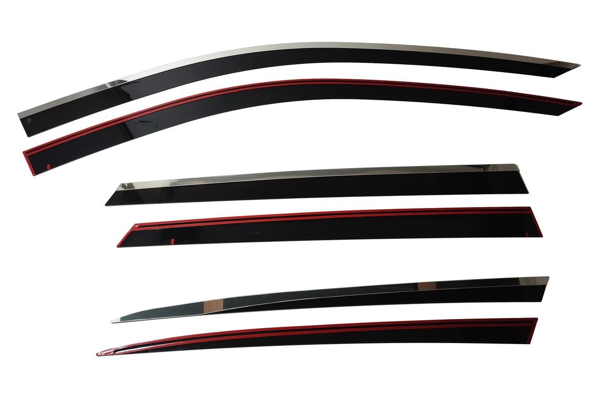 Дефлекторы окон с хром накладками 2D 6 шт для Hongqi E-HS9