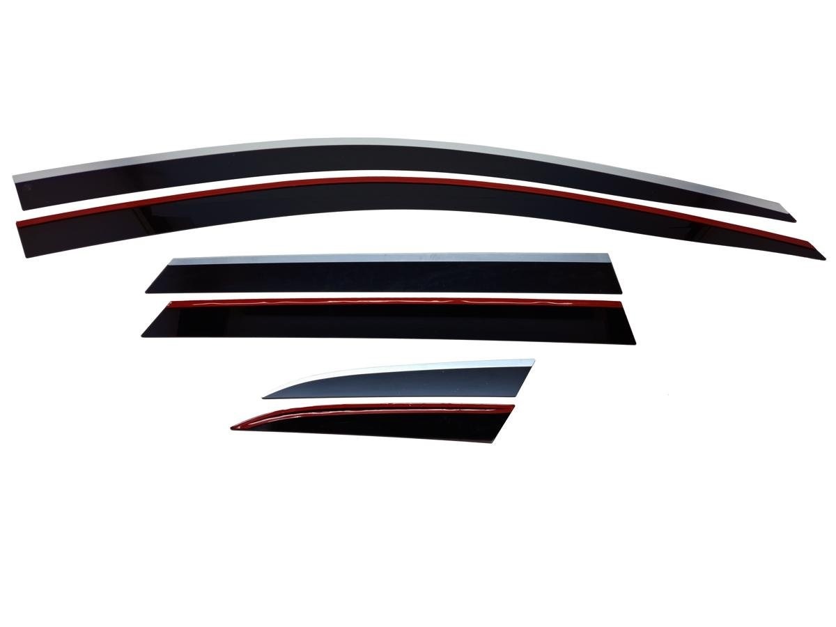 Дефлекторы окон с хром накладками 2D 6 шт для Renault Kaptur I Рестайлинг