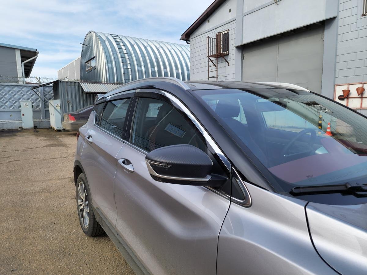Дефлекторы окон с хром накладками 2D 6 шт для Geely Coolray I