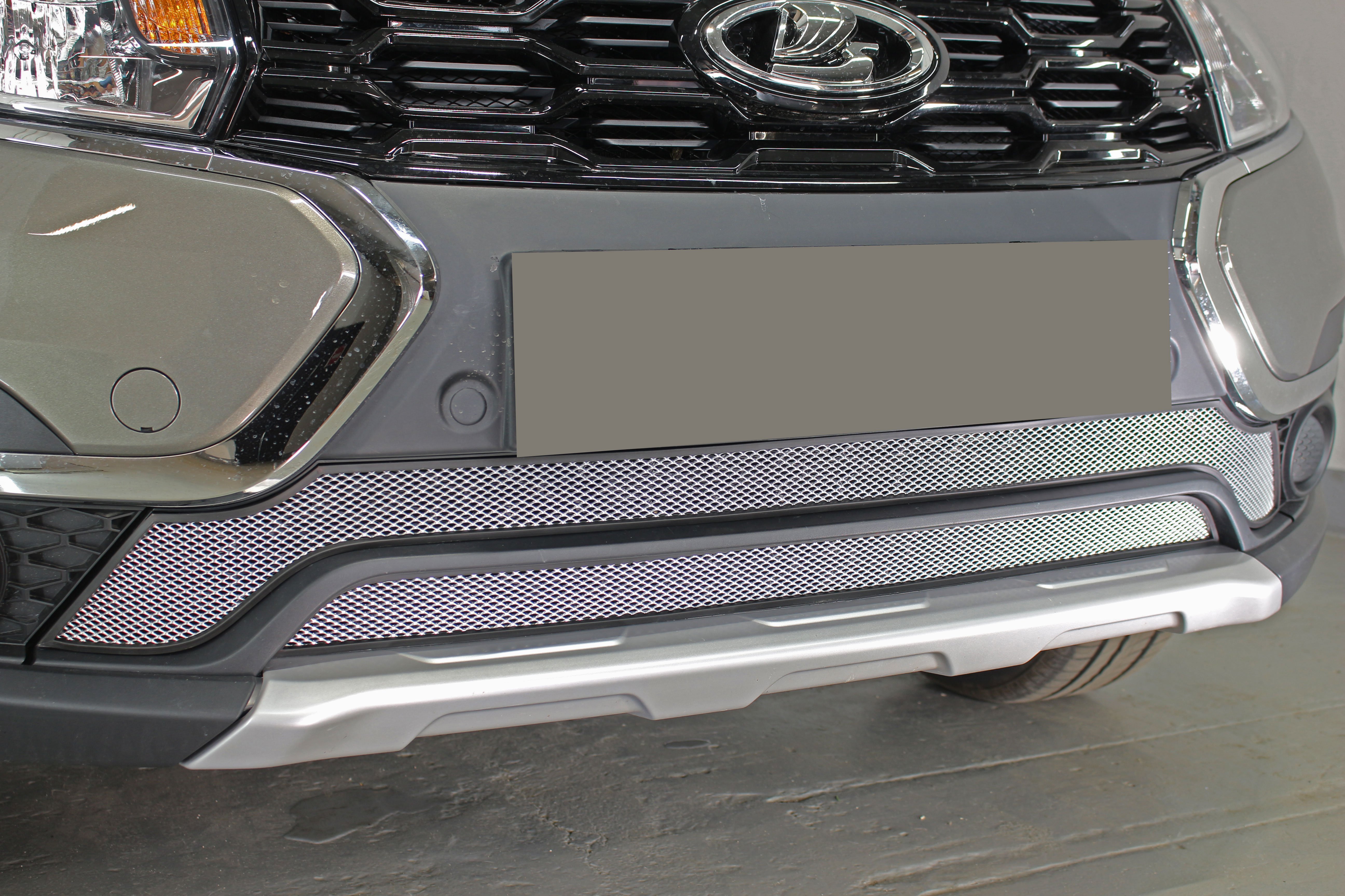 Защитная сетка радиатора низ 2 части для LADA (ВАЗ) Largus I Рестайлинг