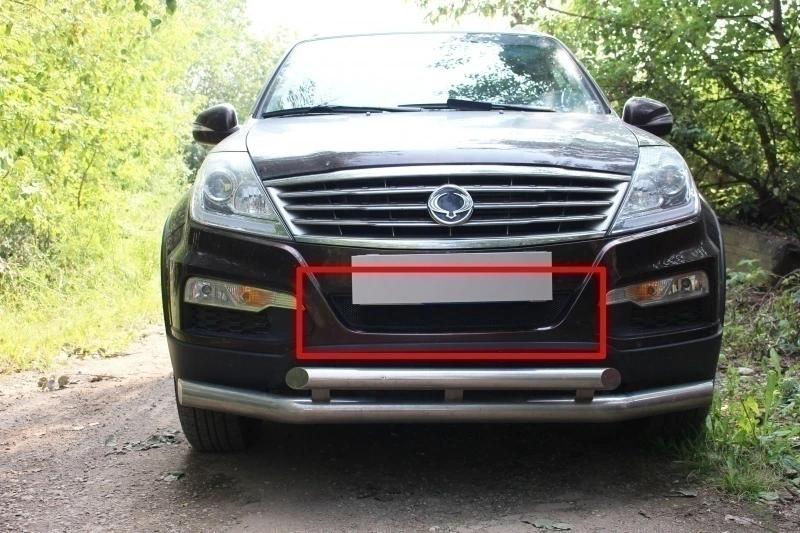 Защитная сетка радиатора для SsangYong Rexton III Черный Стрелка 11 SYREX12.black
