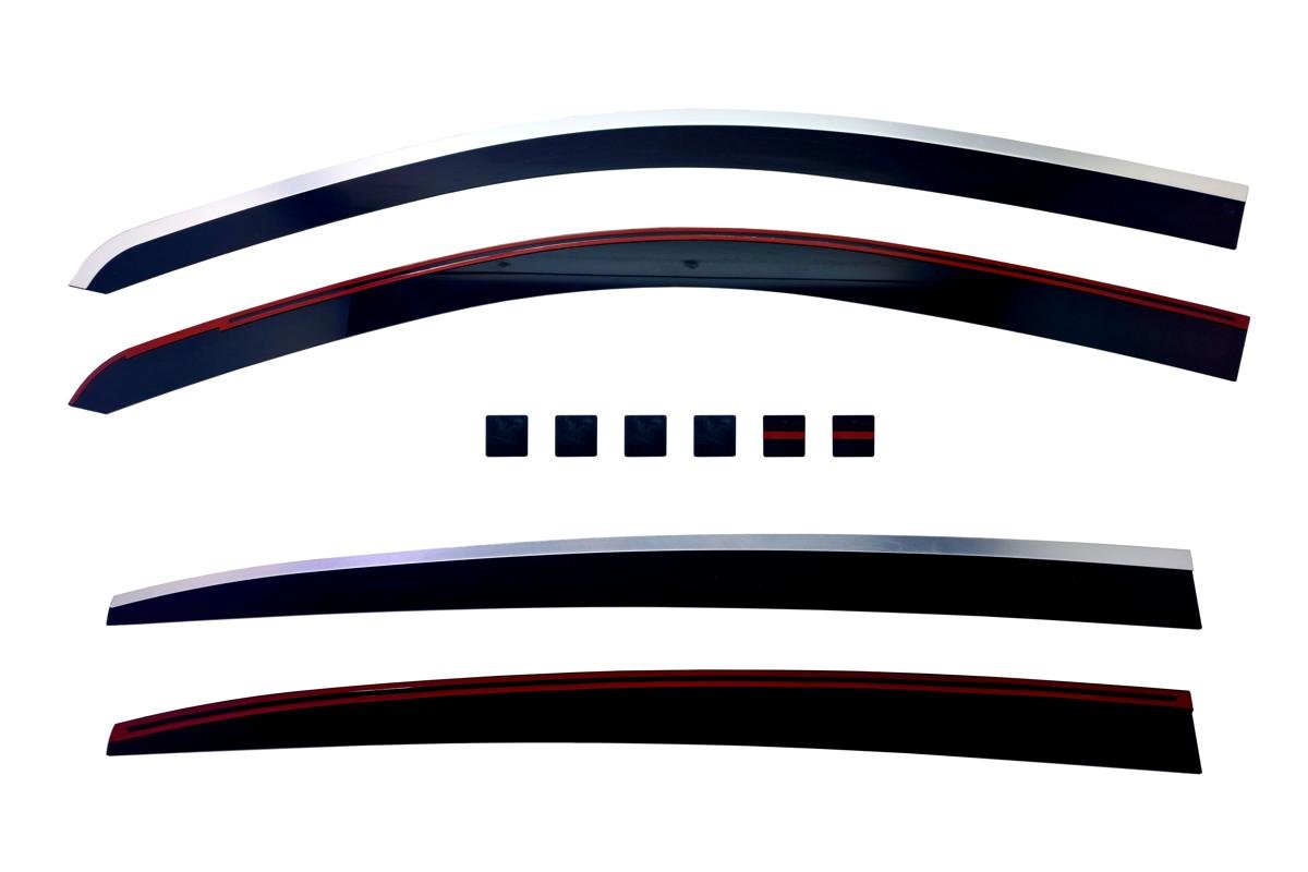 Дефлекторы окон 2D с хром накладками 4 шт. для Infiniti QX56 I Рестайлинг