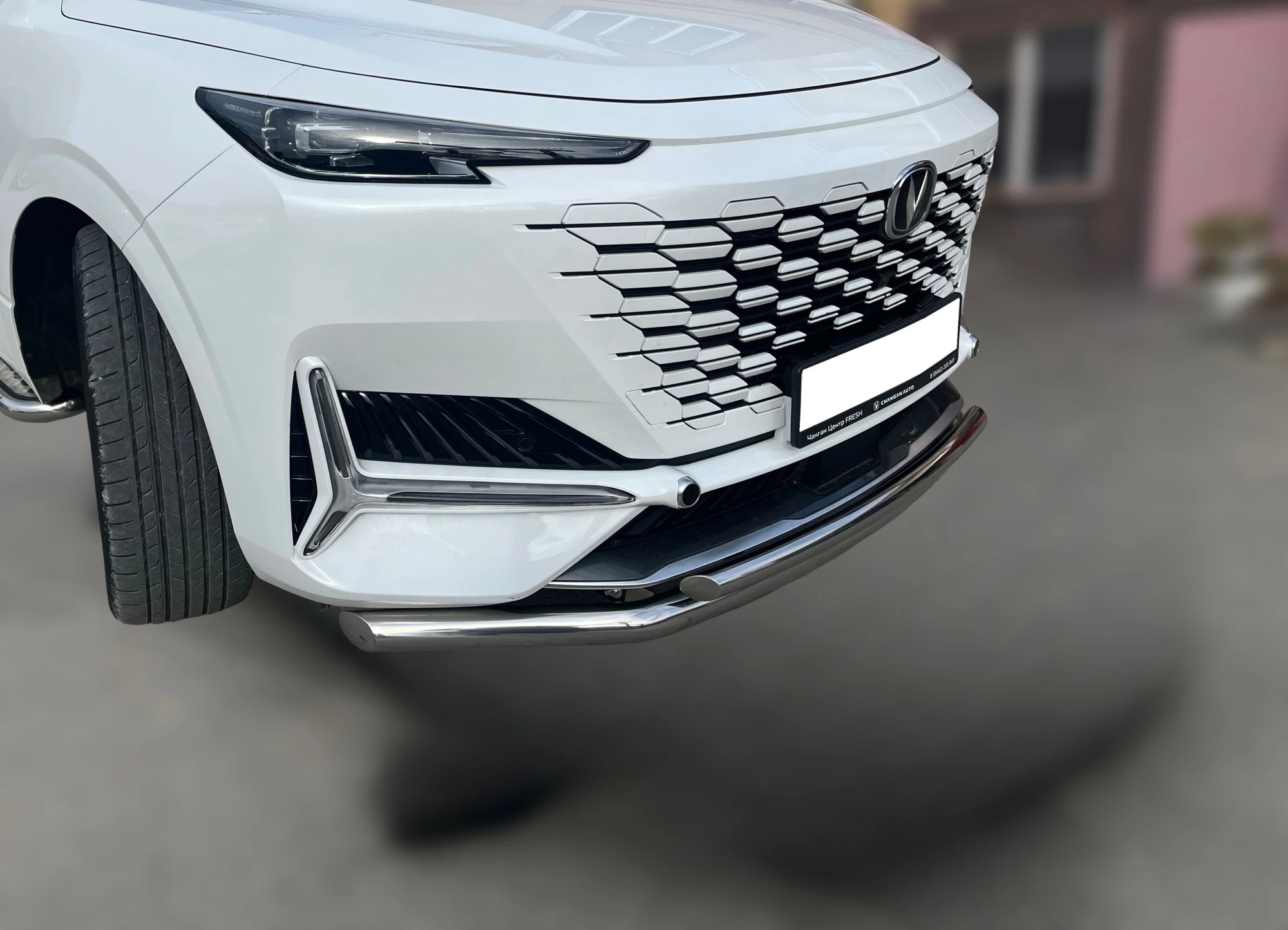 Защита переднего бампера двойная d60/42 мм для Changan UNI-K  Юко CGUNIK.22.03