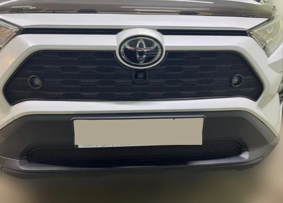Комплект сеток black верх с парктроником и камерой и низ для Toyota RAV4 V (XA50) Черный