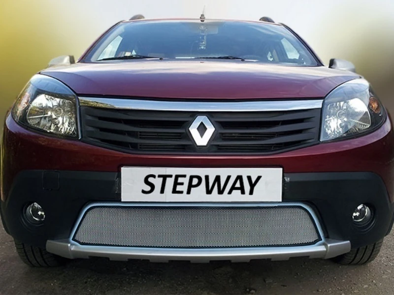 Защитная сетка радиатора для Renault Sandero I Хром Стрелка 11 RSSway.chrome