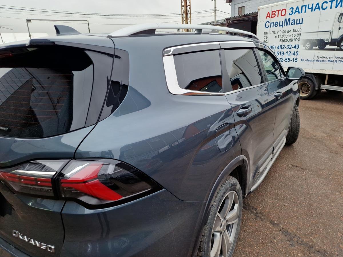 Дефлекторы окон 2D с хром накладками 6 шт. для Geely Okavango I Рестайлинг