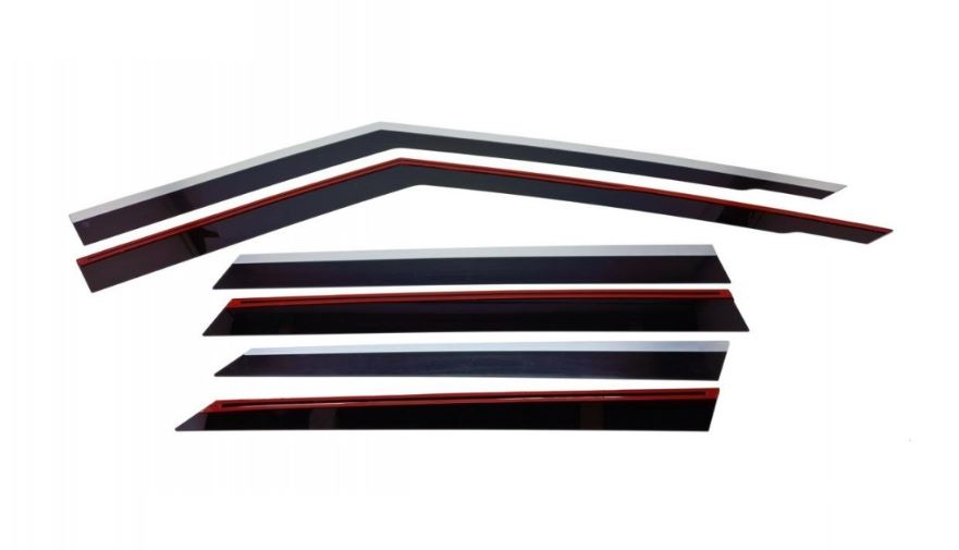 Дефлекторы окон с хром накладками 2D 6 шт для Land Rover Range Rover Sport I