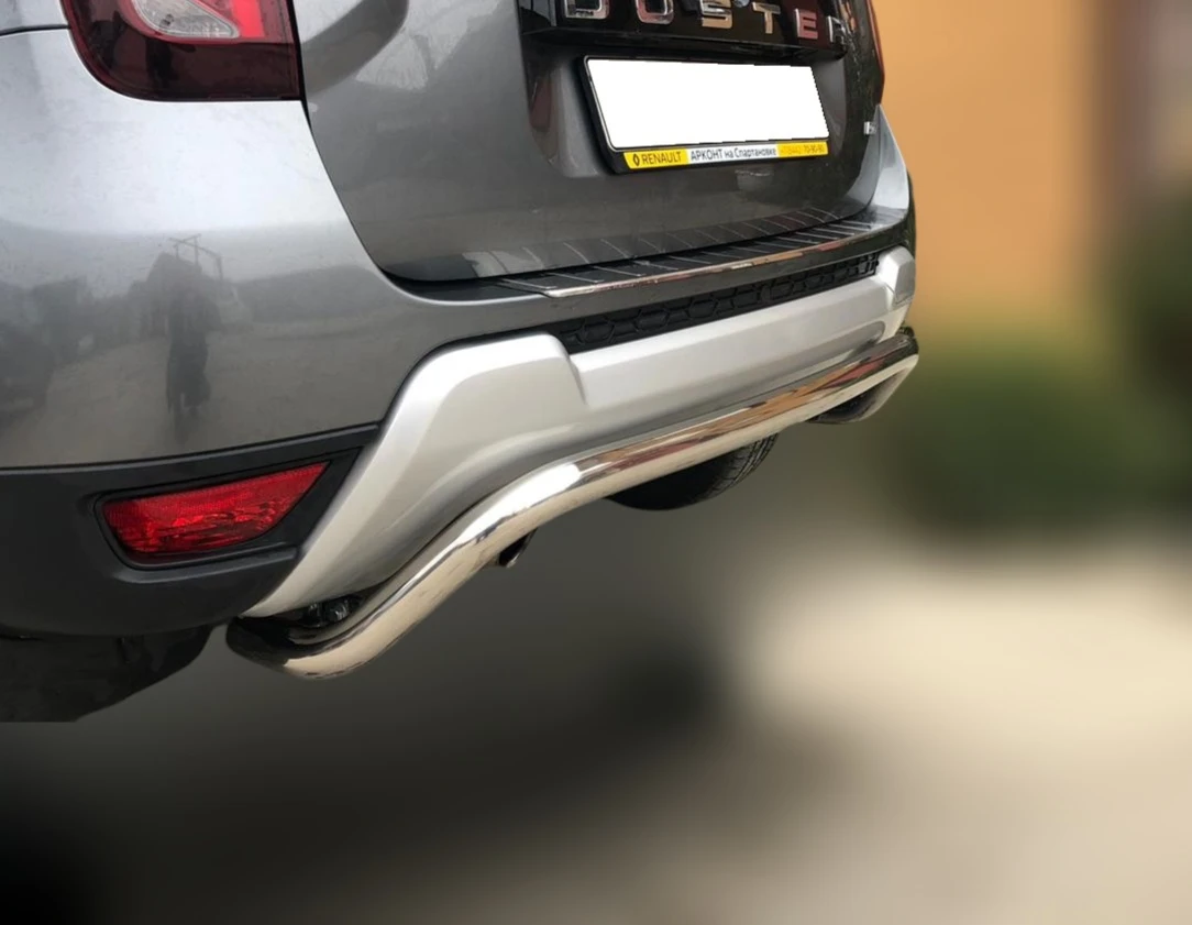 Защита заднего бампера скоба d53 мм для Renault Duster I Рестайлинг  Юко RD.17.23