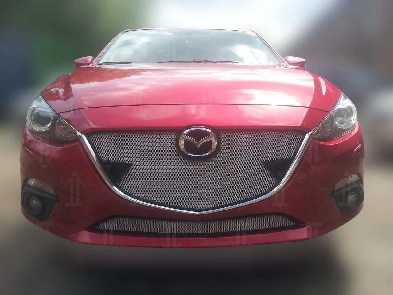 Комплект сеток chrome верх с парктроником и низ для Mazda 3 III (BM)