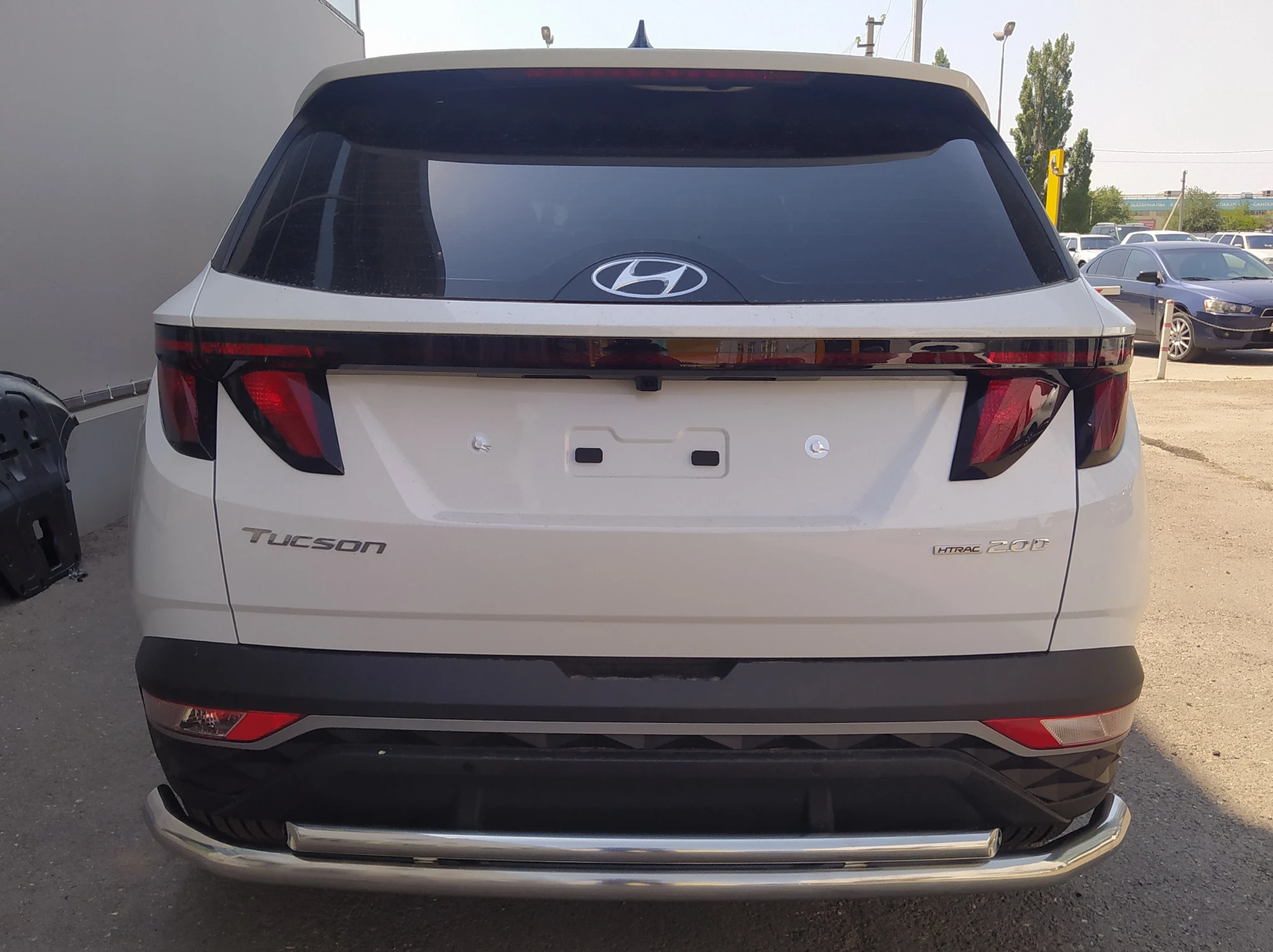 Защита заднего бампера двойная d60/42 мм для Hyundai Tucson IV  Юко HTUC.21.16
